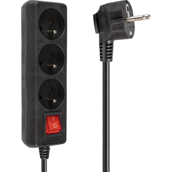 Listwa zasilająca Libox 3 gniazda 1.5 m czarna (LB0081B-1,5)