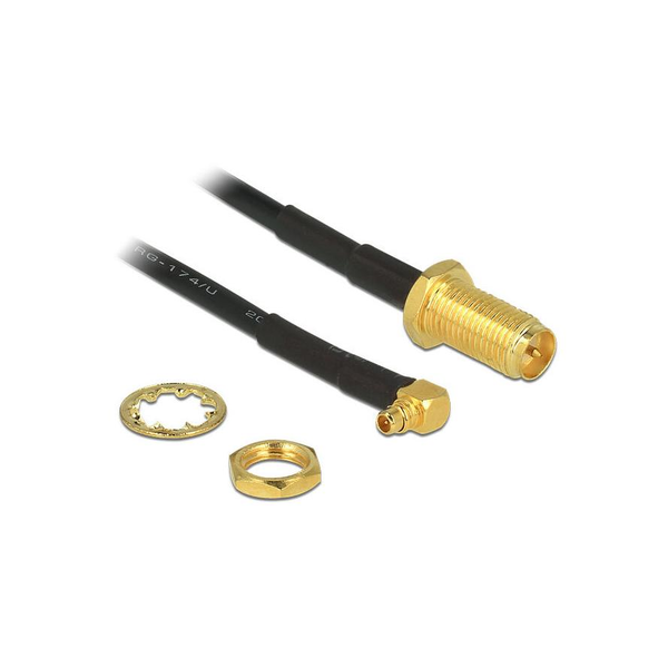 DELOCK HF Adapter RP-SMA zum Einbau -> MMCX 90° 320mm