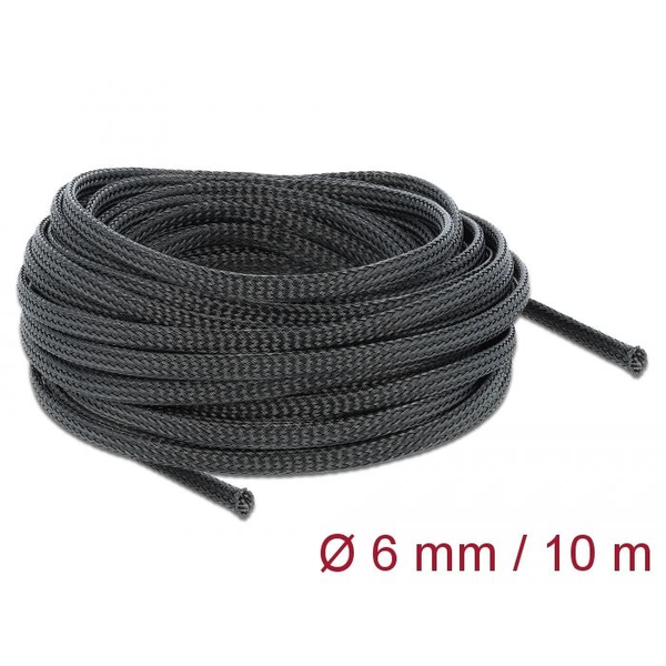 Delock fonott kábelharisnya nyújtható 10mx6mm fekete (18848)
