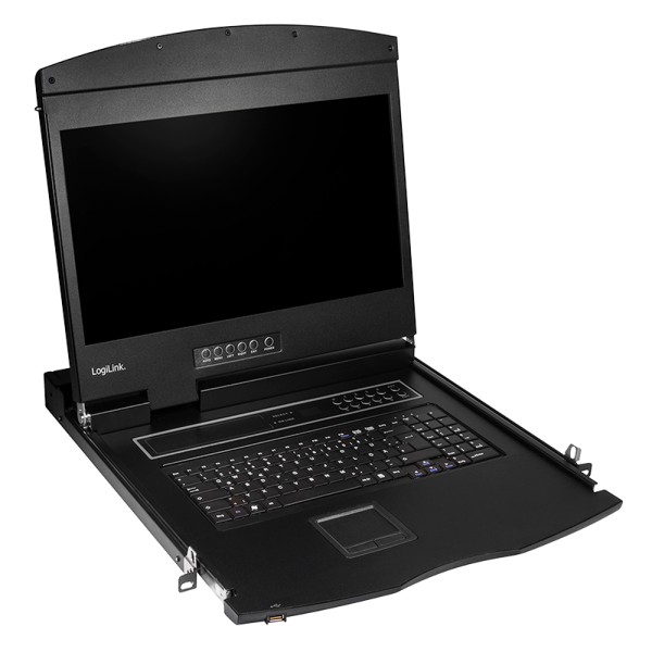 Logilink KVM-konzol 19"-es képernyővel, HDMI, Full HD, USB-A, PS/2, QWERTY (LC903US)