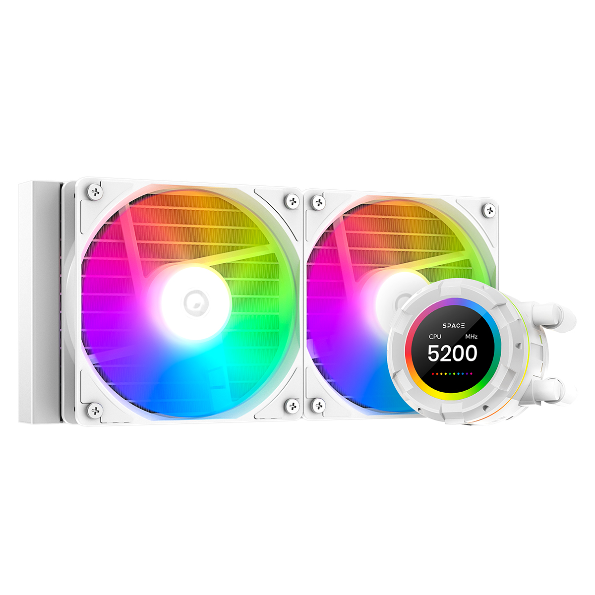 Cooler procesor cu lichid cu display ID-Cooling SL240 XE, Alb iluminare aRGB
