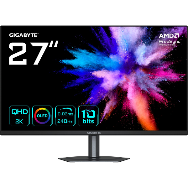 GIGABYTE GO27Q24 computerskærm 68,6 cm (27") 2560 x 1440 pixel Quad HD QD-OLED Sort