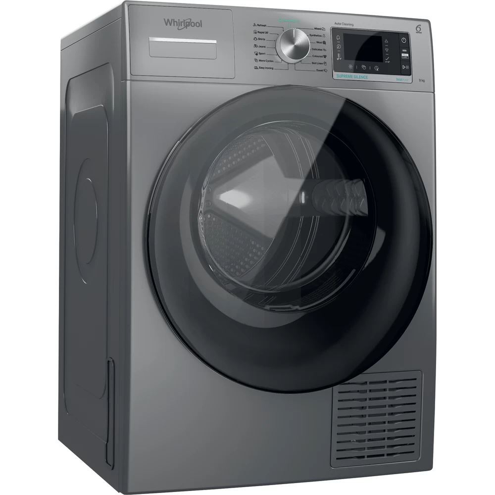 Whirlpool W7 D93SB EE sušička na bielizeň Voľne stojaci Predné plnenie 9 kg A++ Strieborná (W7 D93SB EE)