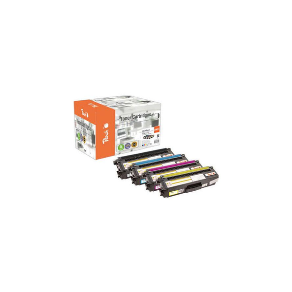 Peach 112076 tonercartridge 4 stuk(s) Zwart, Cyaan, Magenta, Geel