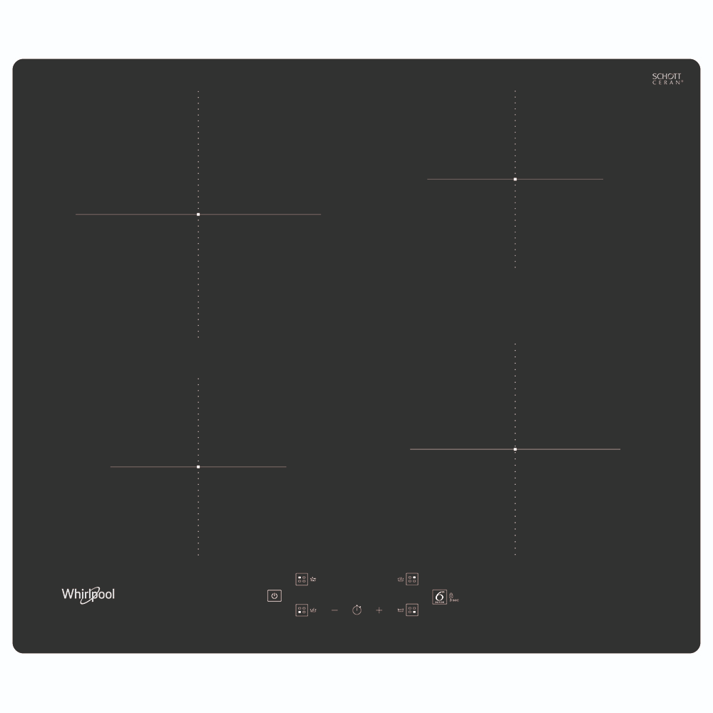 Whirlpool WS Q7360 NE Fekete Beépített 59 cm Zónás indukciós főzőlap 4 zóna (WS Q7360 NE)