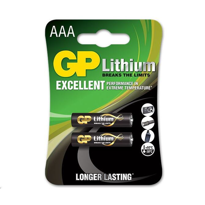 GP Lithium AAA mikro elem (2db / csomag) (B15112) (B15112)