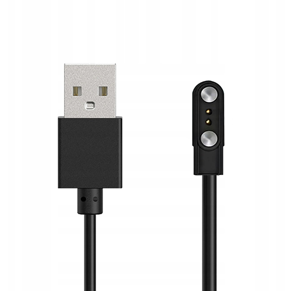 Ładowarka HUL-01 magnetyczna 2-pin 2,8 mm do smartwatchy 60 cm – czarna