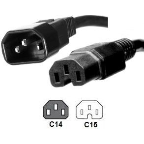 Microconnect PE011420 cavo di alimentazione Nero 2 m Accoppiatore C14 Accoppiatore C15