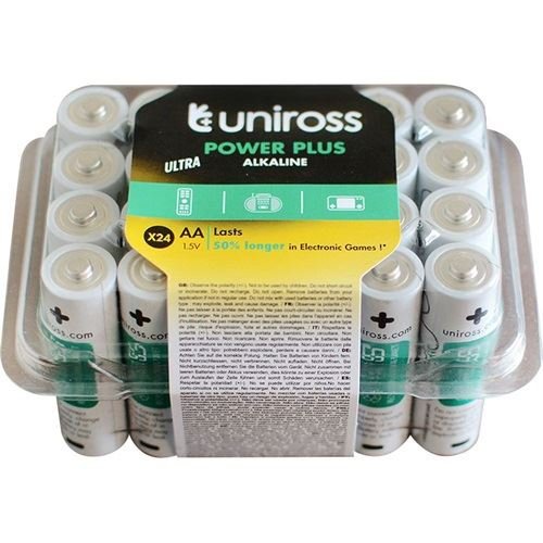 Uniross LR6/24BP 1.5V AA/молив издръжлива алкална батерия, POWER PLUS BOX