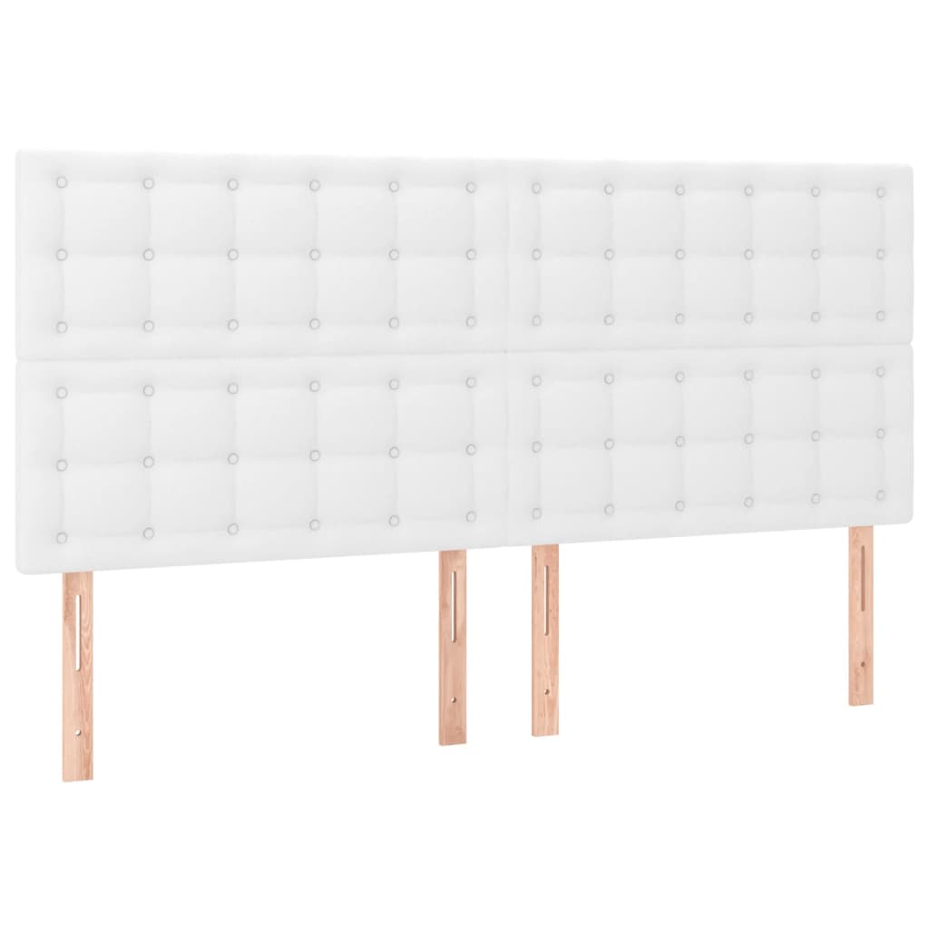 4 db fehér műbőr fejtámla 90x5x78/88 cm (3116435)