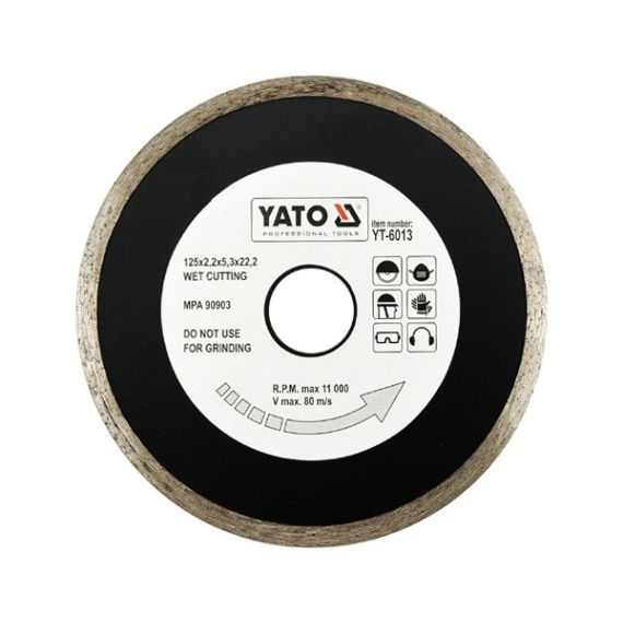 Yato Gyémántvágó Korong 125x2,2x5,3x22,2 mm Folytonos