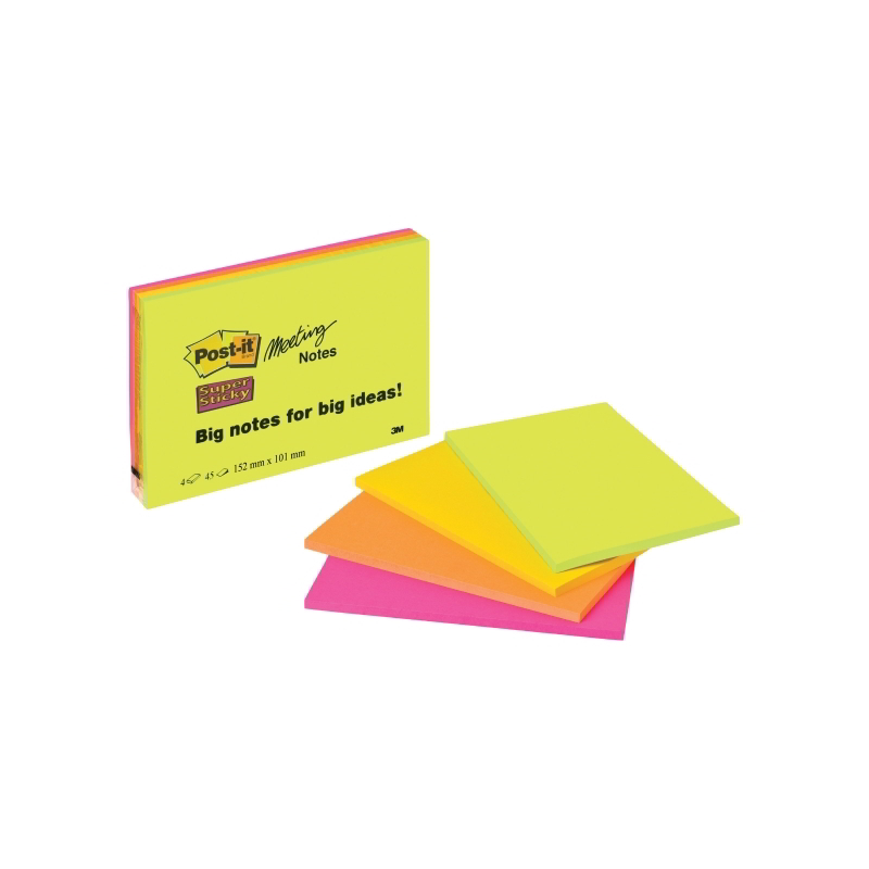 3M Postit 152x101 mm Öntapadó Jelölőcímke - Vegyes színek (180 lap) (70005253342)