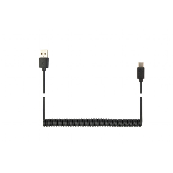 Gembird USB2C USB-A apa - USB-C apa Spirál 2.0 Adat és töltő kábel - Fekete (1.8m)