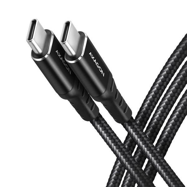 AXAGON BUCM-CM30AB USB-C zu USB-C 2.0 Kabel, 3 m, PD 60W, 3A, geflochten - schwarz