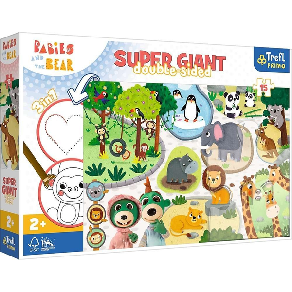  Trefl Primo Puzzle Giant 3w1 15 elementów Bobaski w ZOO