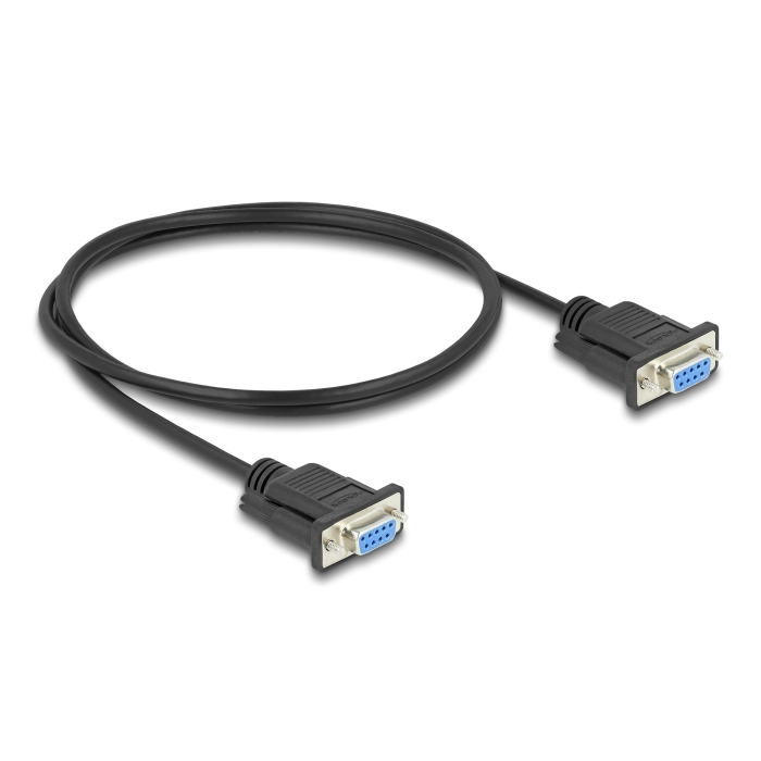 Delock D-Sub9-es, RS-232 soros kábel, anya-anya, 1 m (86823) (86823)