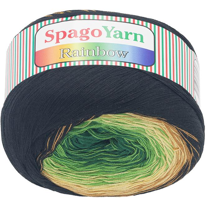 Bellatex SpagoYarn Rainbow 250 g - 6 barna, zöld (10024)