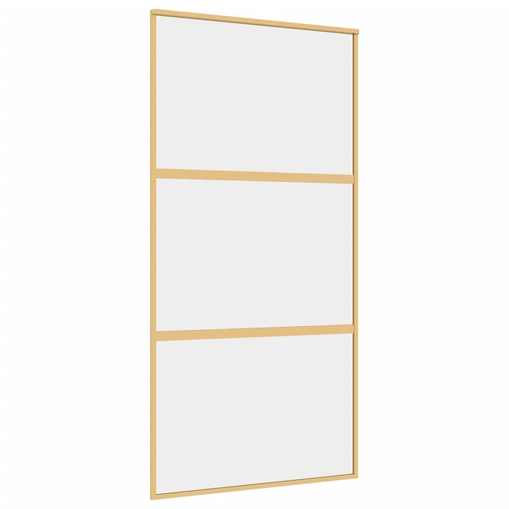 aranyszínű átlátszó ESG üveg és alumínium tolóajtó 102,5x205 cm (155150)