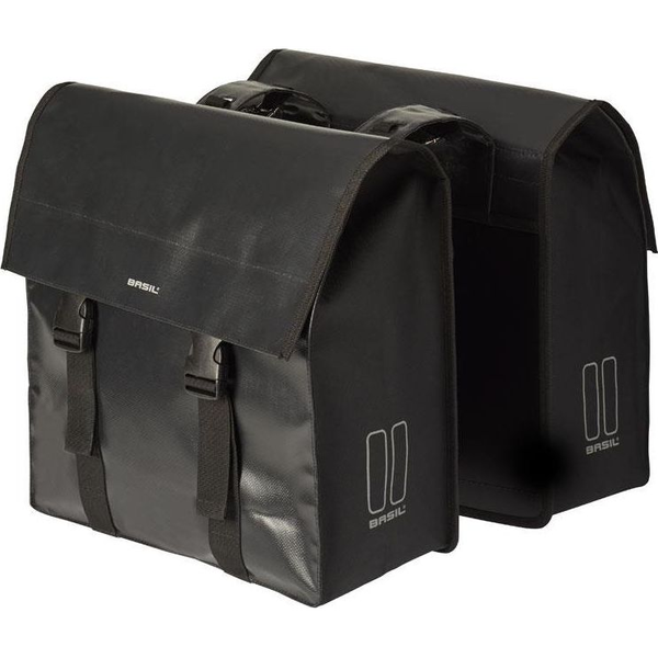 Basil Alforjas Urban Load Impermeable Con Adornos Reflectantes Negro 53 L(41x18x46)cierre Click