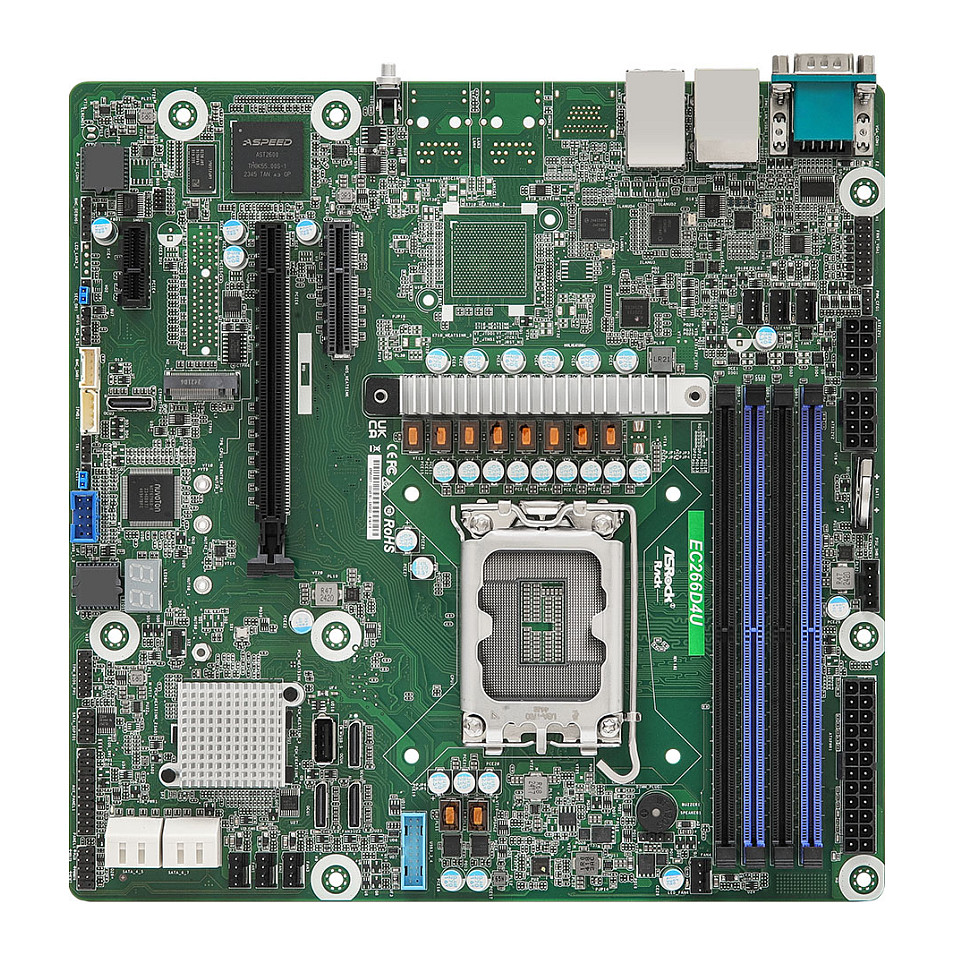 ASRock EC266D4U, 1xSKT LGA 1700, Intel E-2400, C266, SATA, NVMe, 1xM.2, 2xGbE, IPMI (EC266D4U)