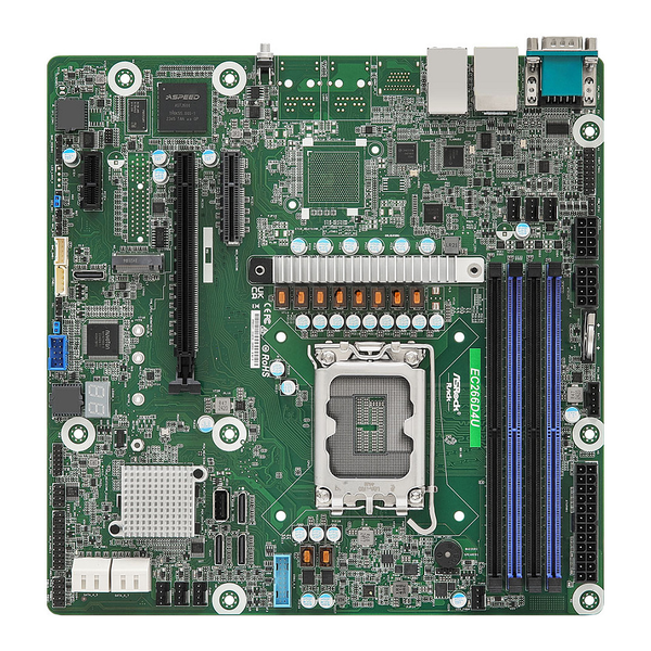 ASRock EC266D4U, 1xSKT LGA 1700, Intel E-2400, C266, SATA, NVMe, 1xM.2, 2xGbE, IPMI