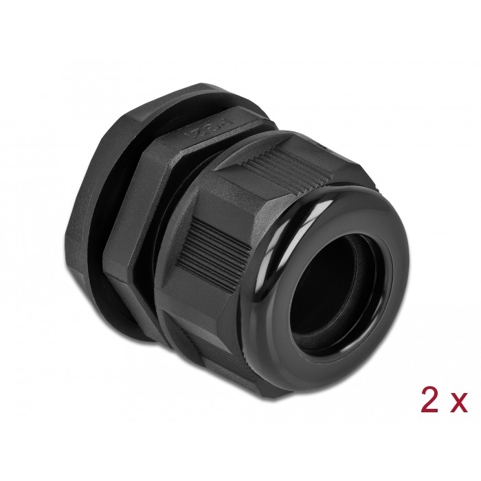 Delock Kábel tömszelence PG21 kerek kábelekhez 2 db. Fekete (60367) (60367)