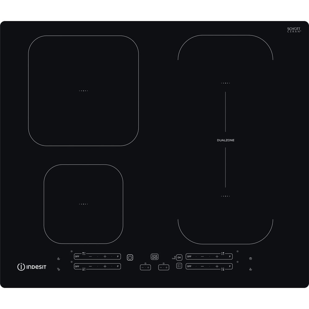 Indesit IB 65B60 NE Fekete Beépített 59 cm Zónás indukciós főzőlap 4 zóna (IB 65B60 NE)