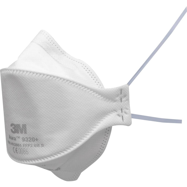 3M Aura 9320+ részecskeszűrő félálarc FFP2 D, szelep nélkül, 10 db