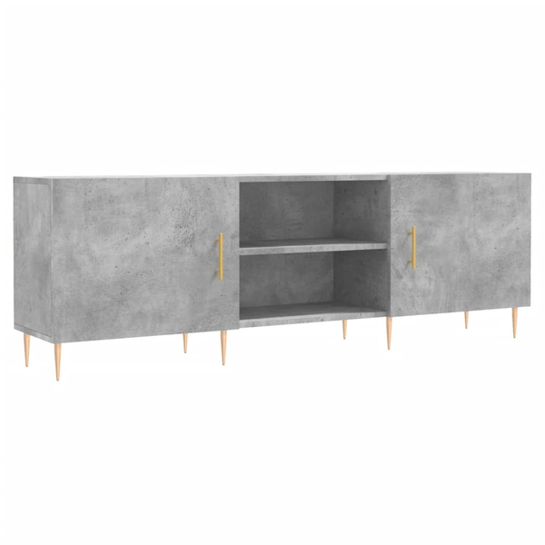 Comodă TV, gri beton, 150x30x50 cm, lemn compozit