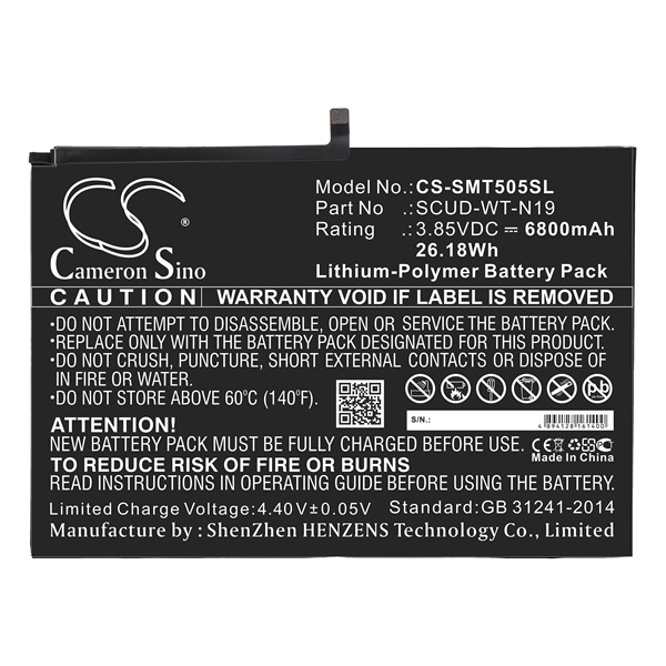 Cameron Sino CS-SMT505SL Samsung Galaxy Tab A7 10.4 (2022) Tablet akkumulátor 6800 mAh (CS-SMT505SL)