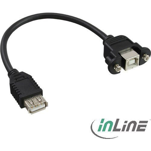 InLine 33441F USB kábel 0,2 M USB A USB B Fekete (33441F)