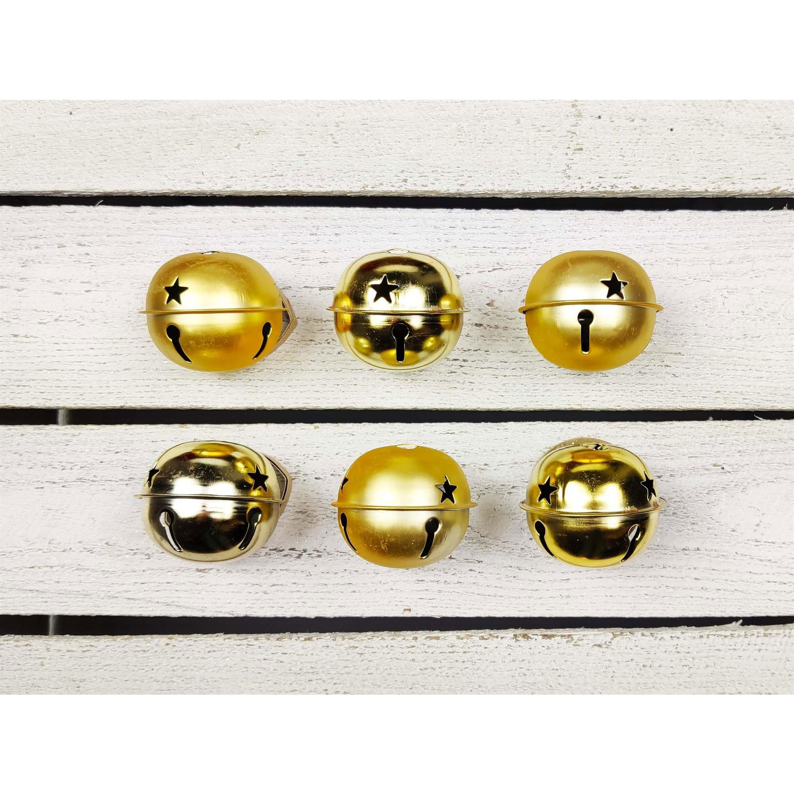 LAALU Karácsonyi dísz - csengettyű, aranyszín, 6 cm, 6 db (LAU-2020)