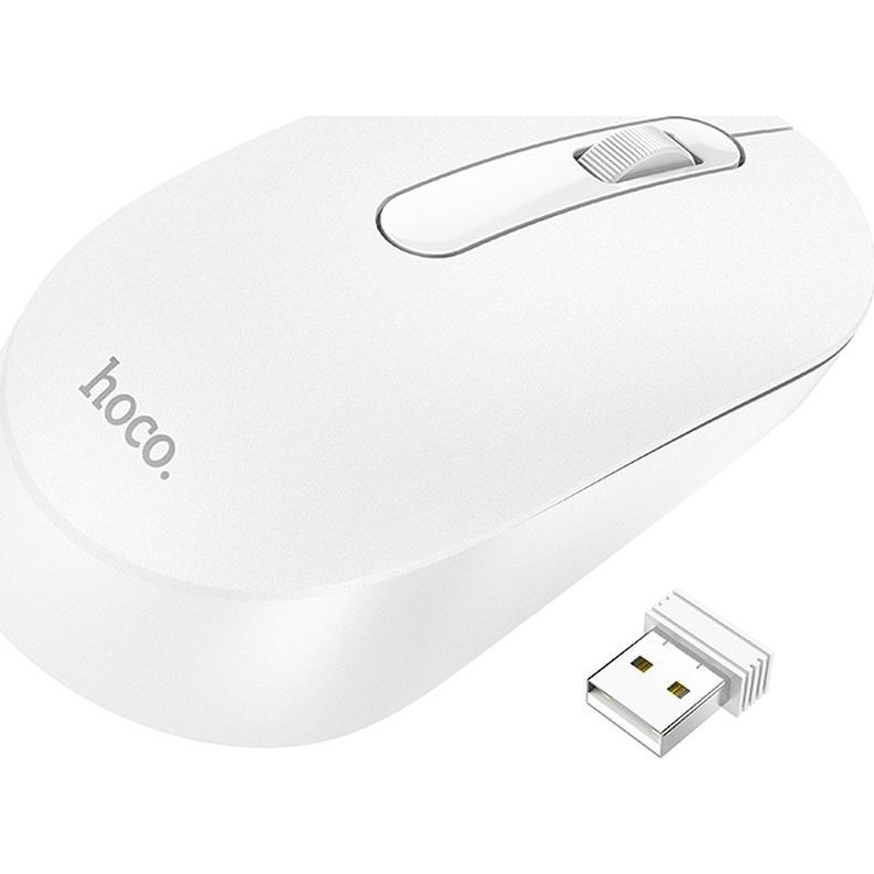 Hoco GM14 Platinium vezeték nélküli egér, 2,4G, fehér (6931474757876)