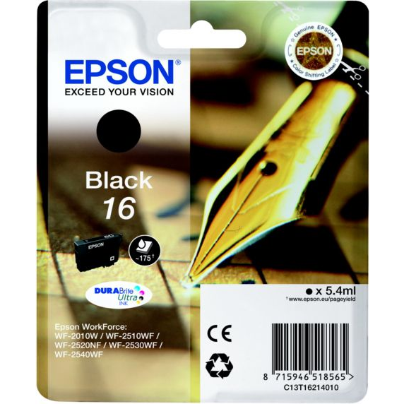 Epson Pen and crossword C13T16214022 blækpatron 1 stk Original Sort