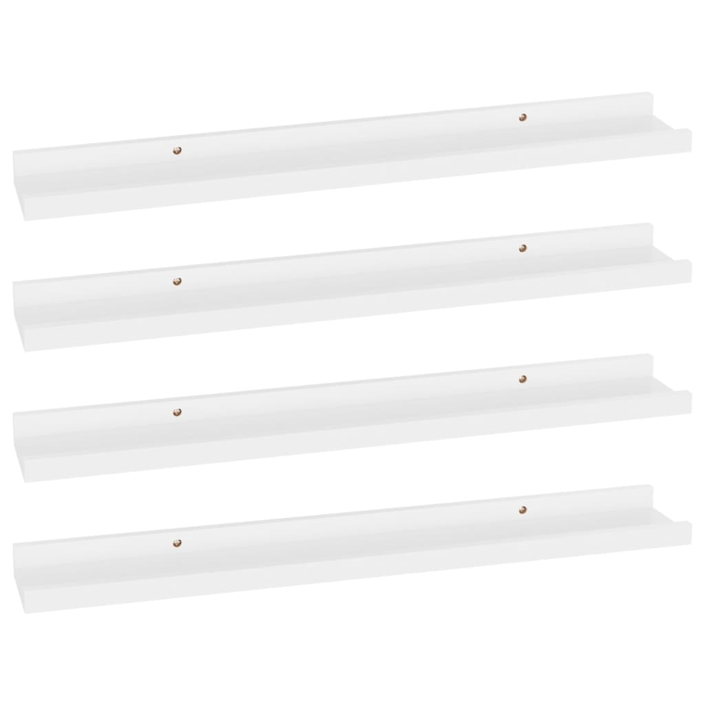 4 db fehér fali polc 60 x 9 x 3 cm (326661)