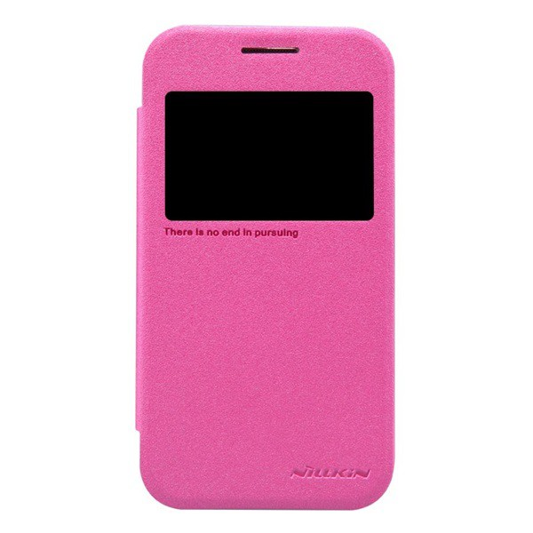 NILLKIN SPARKLE műanyag telefonvédő (mikroszálas bőr FLIP, oldalra nyíló, hívószámkijelzés, S-View Cover) RÓZSASZÍN [Samsung Galaxy Core Prime LTE (SM-G361)] (5996457529230)