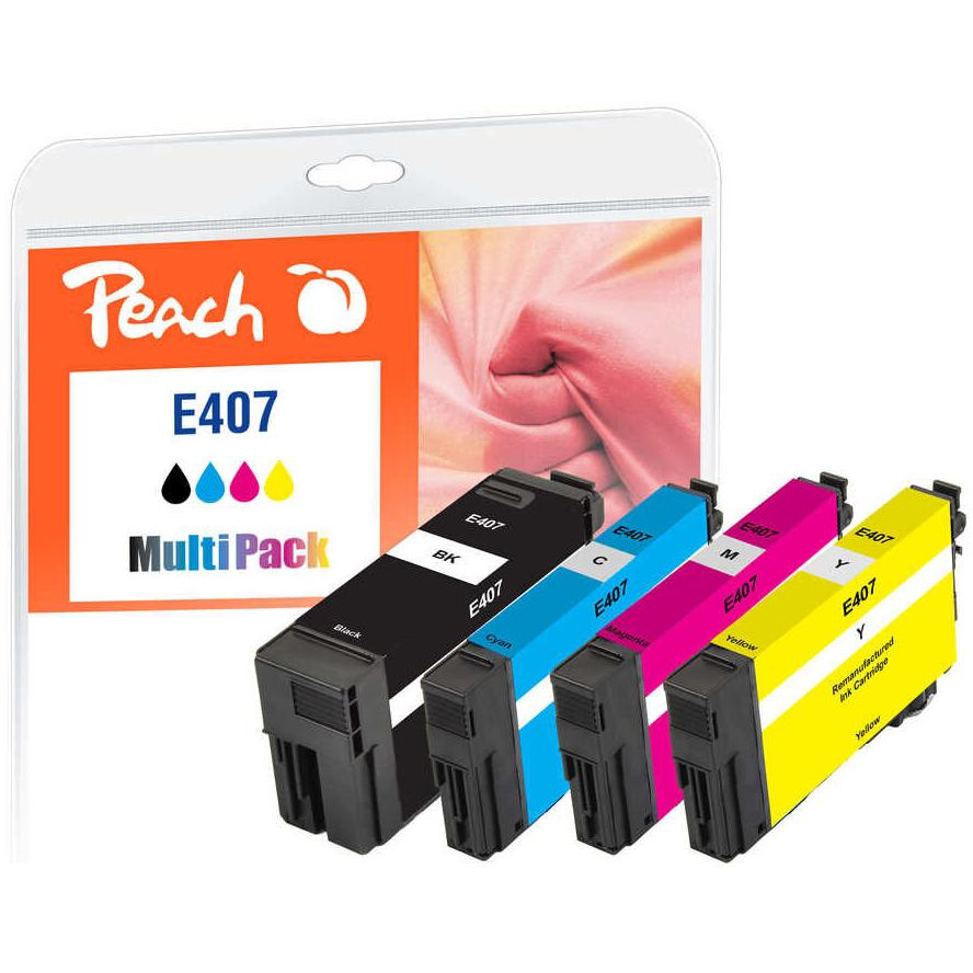 Peach PI200-937 atramentová náplň 4 kusov Kompatibilné Čierna, Azúrová, Žltá (PI200-937)