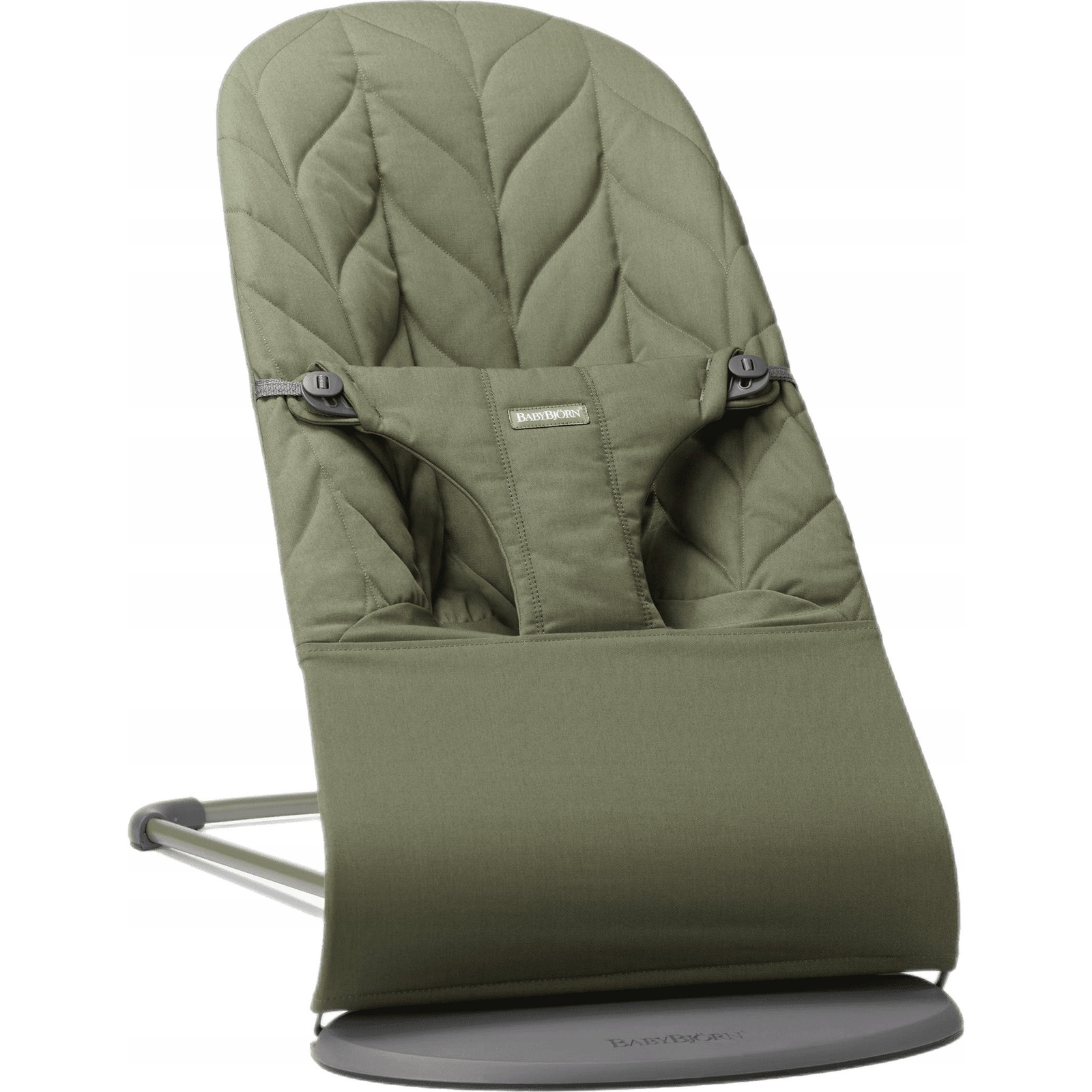 Babybjörn Bliss Dark Green Woven Petal pihenőszék, sötétszürke konstrukció (006140)