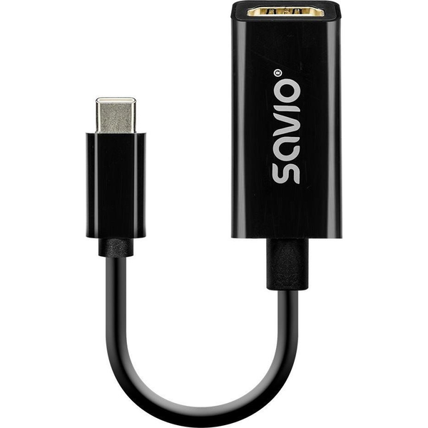 Adapter AV Savio Adapter USB-C (M) - HDMI (F), 4K, 30Hz, plastik, AK-79