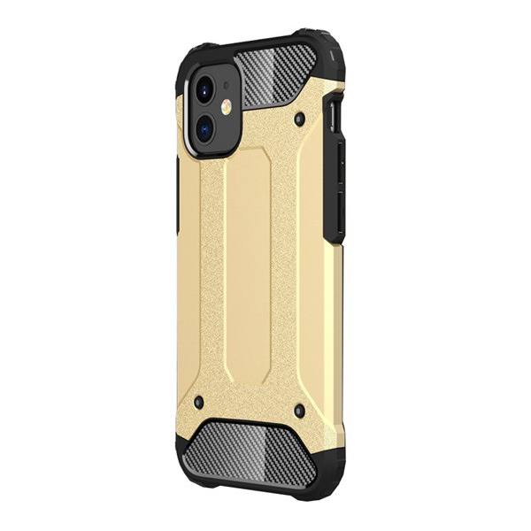 Defender műanyag telefonvédő (közepesen ütésálló, légpárnás sarok, szilikon belső, fémhatás) ARANY [Apple iPhone 12 mini] (5996591011042)