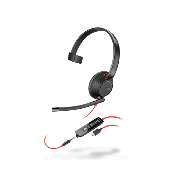 POLY Blackwire 5210 Auricolare Cablato A Padiglione Ufficio USB tipo-C Nero