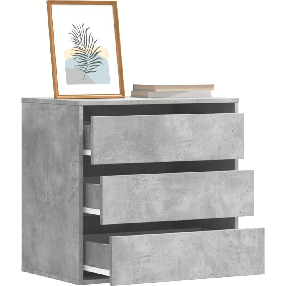 betonszürke szerelt fa fiókos sarokszekrény 60 x 41 x 58 cm (852846)