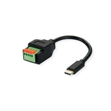 ROLINE Adaptérový kabel USB-C na 5-pinovou svorkovnici, 15 cm
