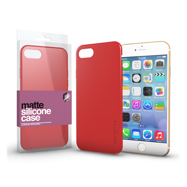 Xprotector Matte Samsung Galaxy A8+ (2018) Ultravékony Matt Szilikon Hátlap Tok - Korallpiros