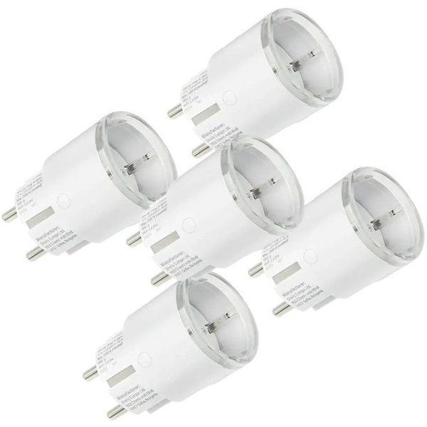 Set of 5 Shelly Plug S MTR Gen3 12A smart outlets (white)