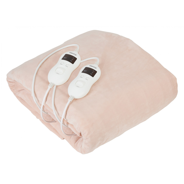 Camry Cr 7424 Calienta Camas Eléctrico Doble 150 X 160 Cm 8 Niveles Temperatura, Temporizador, Lavable, Forro Polar Beige, 120w