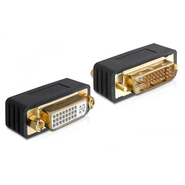 Adaptér DVI 24+5 M/F pozlacený Delock 65298