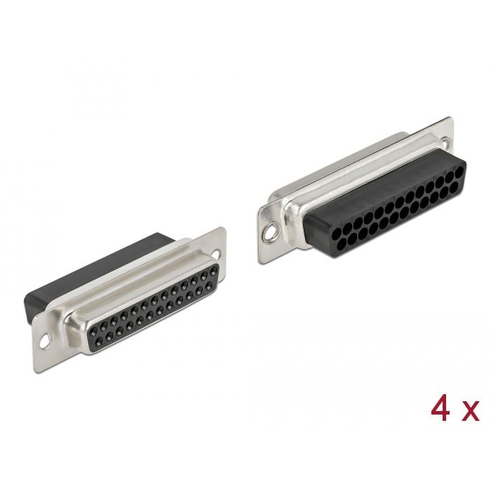 Delock D-Sub 25 tűs krimpelhető hüvely fém 4 db (66721) (DE66721)