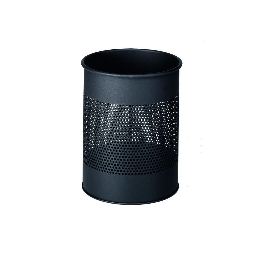 DURABLE Papierkorb Metall rund 15 Liter mit Ring 165mm anthr (331058) (331058)