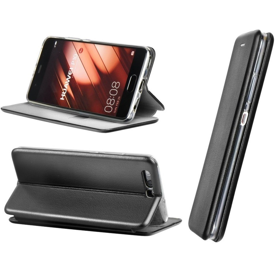 LG K30 (2019), Oldalra nyíló tok, stand, Forcell Elegance, fekete (88558)